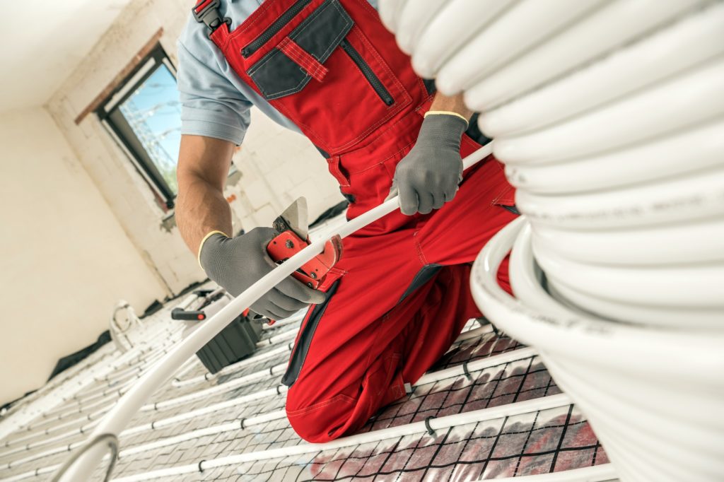 Floor Radiant Heating Systems installation Inside a House
